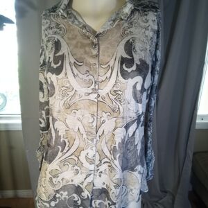 David Cline Monochrome Patterned Top